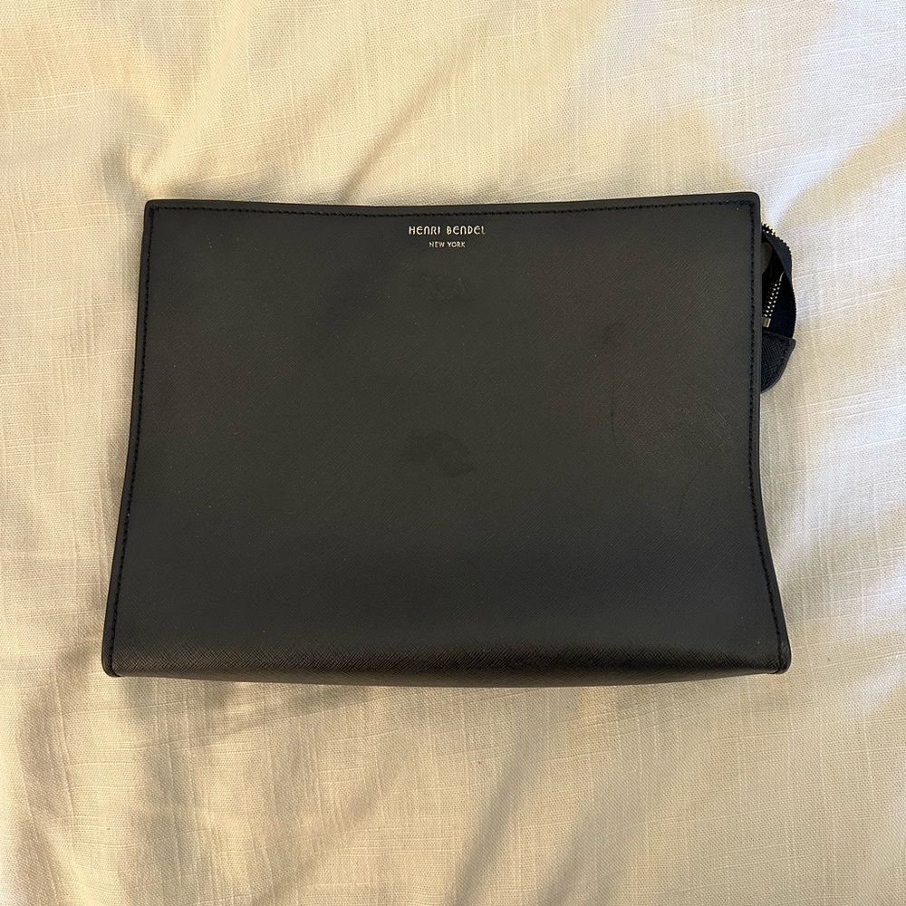 Henri bendel black makeup bag